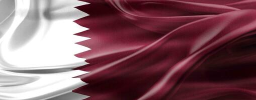 3D-illustratie van een vlag van qatar - realistische wapperende stoffen vlag foto