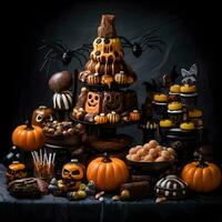 halloween traktaties, snoep assortiment. foto