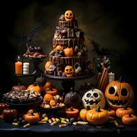 halloween traktaties, snoep assortiment. foto