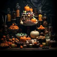 halloween traktaties, snoep assortiment. foto