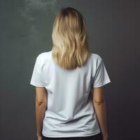 illustratie van een mode portret met duidelijk t-shirt model, ai gegenereerd foto