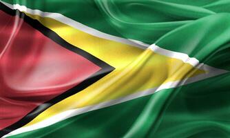 vlag van Guyana - realistische wapperende stoffen vlag foto