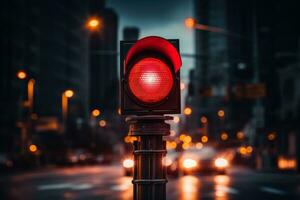 verbieden beweging signaal de rood verkeer licht staat nog steeds foto