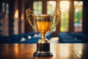gouden trofee kop winnaar in onderwijs prijzen Gefeliciteerd Aan Universiteit succes foto