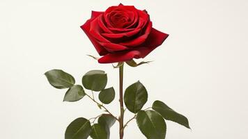 een rood roos staat tegen een wit achtergrond elegant foto