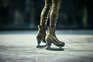 figuur het schaatsen vrouw schitteren. genereren ai foto