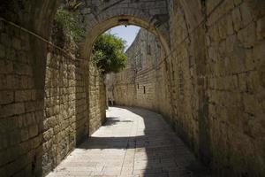 de muren van de oude stad van Jeruzalem, het heilige land foto