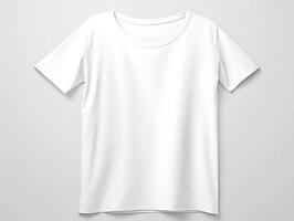 vrouw t-shirt model, te groot wit t-shirt generatief ai foto