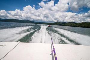 varen en kamperen op Lake Jocassee in de staat South Carolina foto