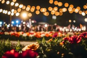 bloemen in de nacht. ai-gegenereerd foto