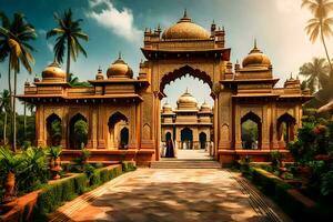 de paleis van de prins van udaipur. ai-gegenereerd foto