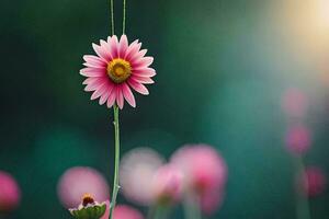 roze bloem in de veld- met wazig achtergrond. ai-gegenereerd foto