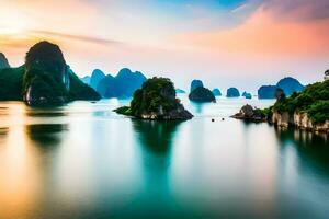 de ha lang baai in Vietnam. ai-gegenereerd foto