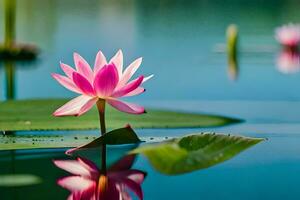roze lotus bloem in de water. ai-gegenereerd foto