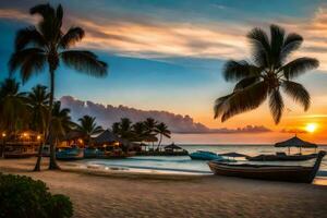 de zonsondergang Aan de strand in punta kana. ai-gegenereerd foto