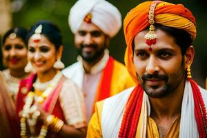 Indisch bruiloft in Bangalore. ai-gegenereerd foto