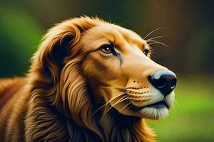 een digitaal schilderij van een leeuw. ai-gegenereerd foto
