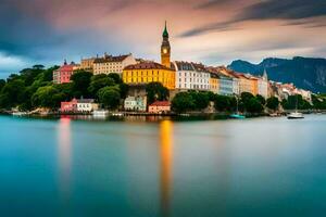 de stad van ljubljana in Slovenië. ai-gegenereerd foto