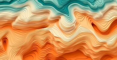 kleurrijk abstract Golf lijnen rennen horizontaal Aan donker achtergrond, digitaal wereld - ai gegenereerd beeld foto