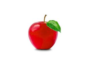 rode appel geïsoleerd op een witte achtergrond en uitknippad.