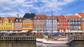 kleurrijk gebouwen van nyhavn in Kopenhagen, Denemarken foto