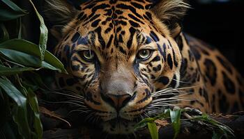 majestueus tijger staren, gestreept schoonheid in natuur, wilde kat in wildernis gegenereerd door ai foto