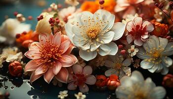 levendig kleuren van natuur bloesem in een single bloem boeket gegenereerd door ai foto