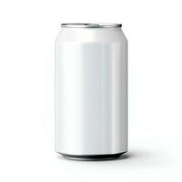 330 ml aluminium drinken Frisdrank kan geïsoleerd Aan wit achtergrond. aluminium bier kan 330 ml met trimmen., generatief ai inhoud, foto