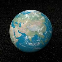 Azië Aan aarde - 3d geven foto