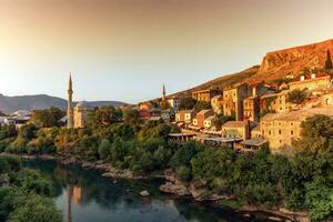 Mostar oud stad, Bosnië en herzegovina foto