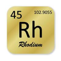 rhodium element geïsoleerd in wit achtergrond foto