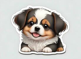 meerdere schattig hond themed vector stickers. hond foto