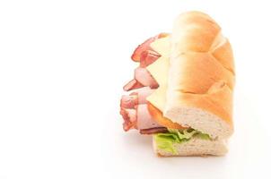 onderzeese sandwich met ham en salade foto