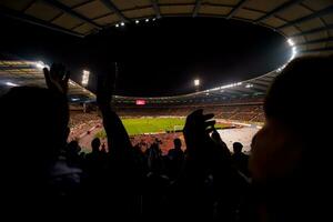 voetbal fans ondersteuning hun favoriete sport- team foto