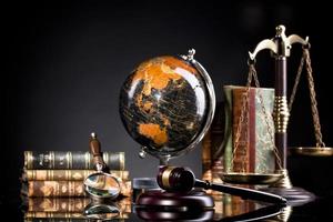 wet en justitie concept, advocatenkantoor of rechtbank items