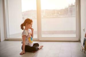 meisje online onderwijs ballet klasse Bij huis foto