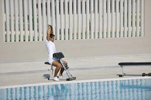 Mens geschiktheid training foto