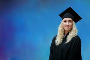 portret van diploma uitreiking dag foto