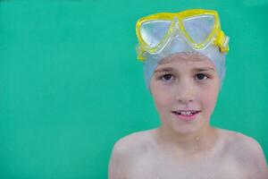 kinderportret op zwembad foto