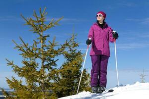 winter vrouw ski foto