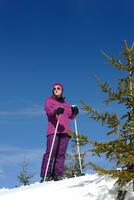 winter vrouw ski foto