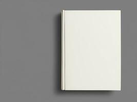 blanco boek Hoes mockup Aan grijs achtergrond foto