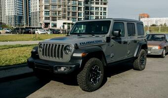 Minsk, Wit-Rusland, oktober 2023 - jeep Rubicon ruziemaker foto