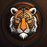 tijger hoofd mascotte logo ontwerp illustratie foto