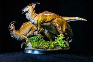 parasaurolophus dinosaurus in de donker foto