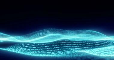 abstract blauw energie magie golven van gloeiend deeltjes en lijnen futuristische hi-tech achtergrond foto
