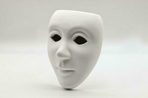 menselijk wit gezicht masker geïsoleerd Aan wit achtergrond. foto