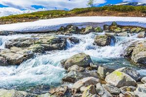mooie storebottane rivier bij vavatn lake, hemsedal, noorwegen