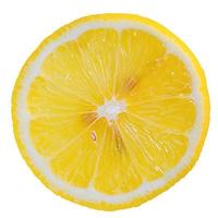 schijfje citroen geïsoleerd op wit. gezond eten foto