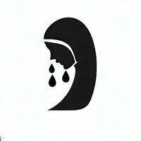 silhouet van vrouw hoofd met scheur water druppels, vector illustratie. ai gegenereerd. foto